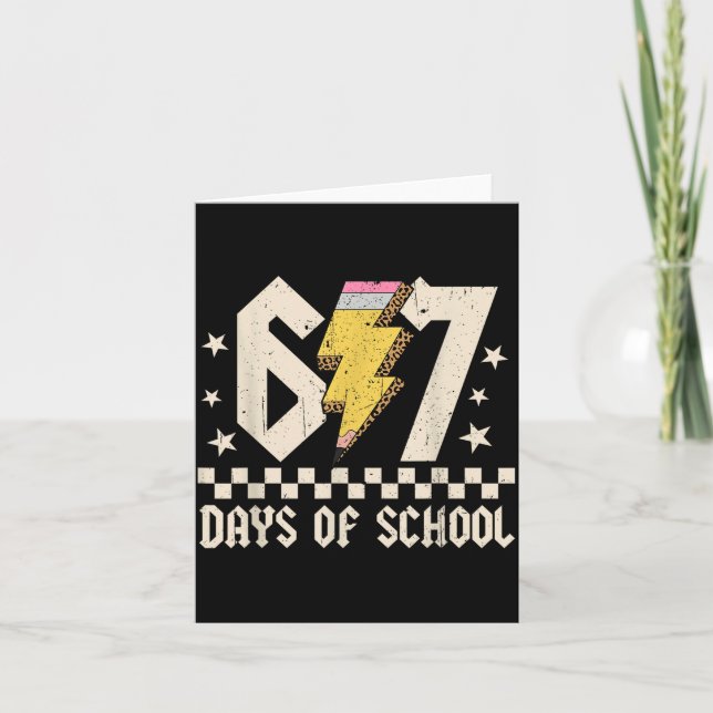 67 Days Of School Meme Slang Abcd Rock Boys Girls  Card (Front)