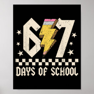 67 Days Of School Meme Slang Abcd Rock Boys Girls Poster