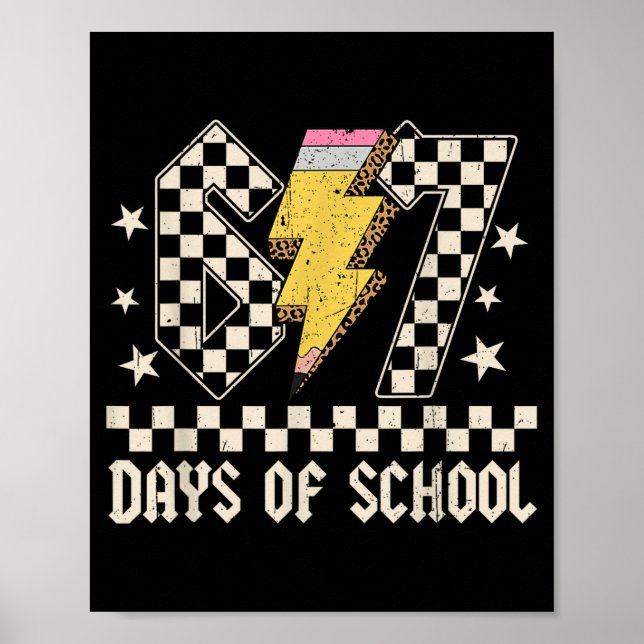 67 Days Of School Meme Slang Abcd Rock Boys Girls  Poster (Front)