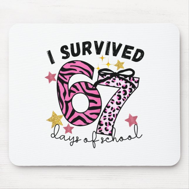 67 Days Of School Nk Leopard Girl Glam Zebra  Mouse Pad (Front)