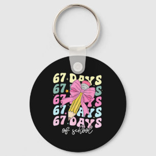 67 Days Of School Pencil Coquette Bow 67th Day Of Key Ring