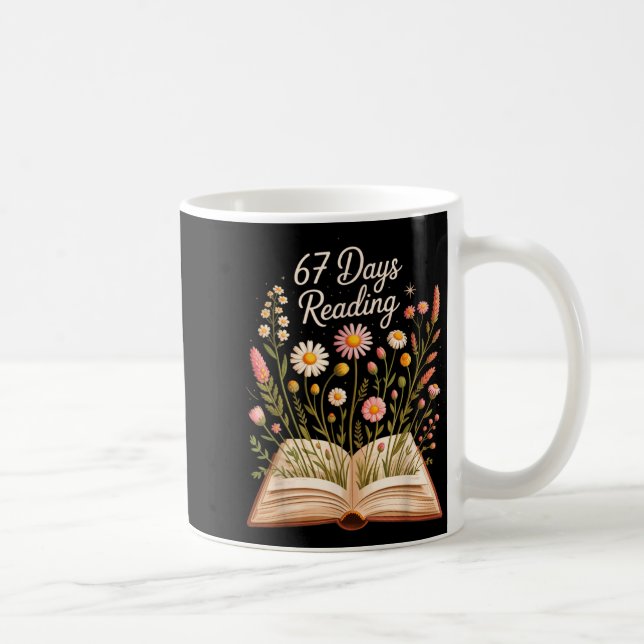 67 Days Of School Reading Books Teacher 67th Day O Coffee Mug (Right)