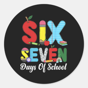 67 Days Of School Shirt Teacher Kids Funny 67 Meme Classic Round Sticker