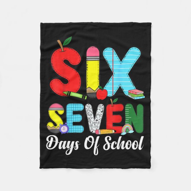 67 Days Of School Shirt Teacher Kids Funny 67 Meme Fleece Blanket (Front)