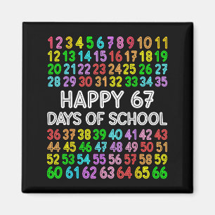 67 Days Of School Teacher Kids Boy 67 Math Numbers Magnet