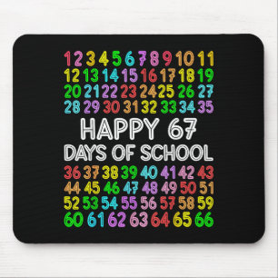 67 Days Of School Teacher Kids Boy 67 Math Numbers Mouse Pad