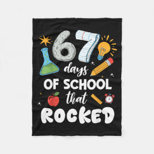 67 Days Of School That Rocked Fleece Blanket