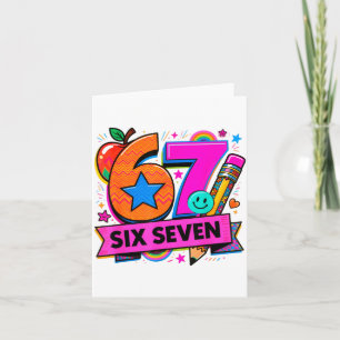 67 Days School 67 Six Seven Funny 67 Teachers Stud Card