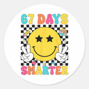 67 Days Smarter 67 Meme 6 7 Numbers Six Seven Teac Classic Round Sticker