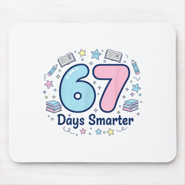 67 Days Smarter 67th Day Of School For Teacher Boy Mouse Pad (Front)