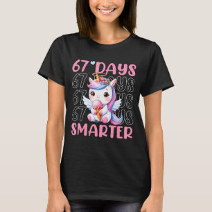 67 Days Smarter Cute Unicorn 67th Day School Girls T-Shirt