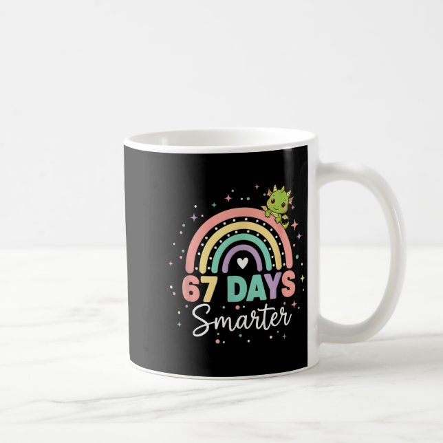 67 Days Smarter Funny Dragon Rainbow Kids 67 Meme  Coffee Mug (Right)