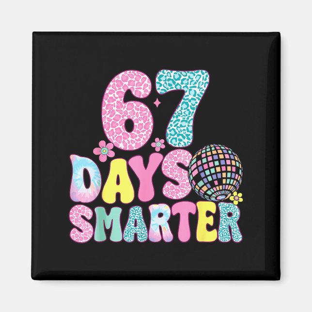 67 Days Smarter Rainbow Back To School Teacher Kid Magnet (Front)