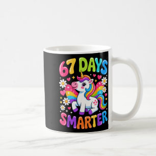 67 Days Smarter Unicorn Rainbow 67th Day Of School Coffee Mug