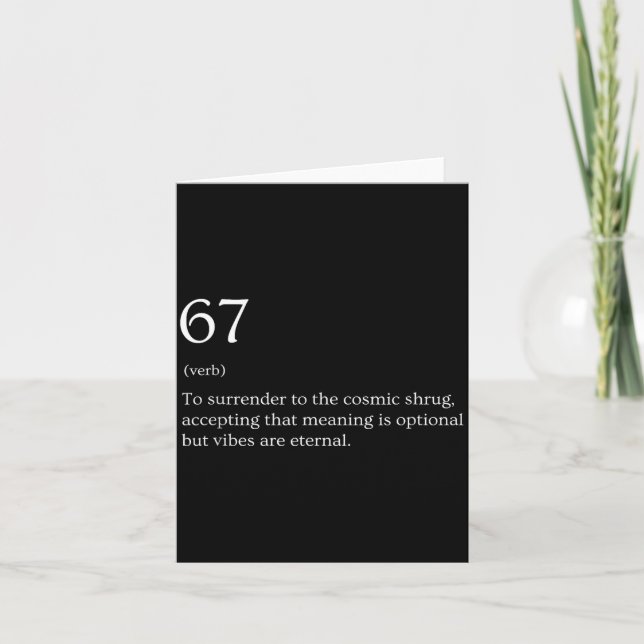 67 Definition Meme  Card (Front)