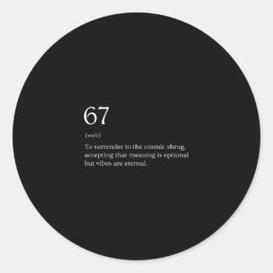 67 Definition Meme Classic Round Sticker