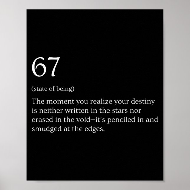 67 Definition Meme  Poster (Front)