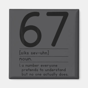 67 Definition The Meaning Of 67 Meme Funny Six Sev Magnet