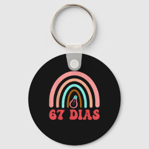 67 Dias Mas Inteligente Spanish Teacher 67th Day S Key Ring