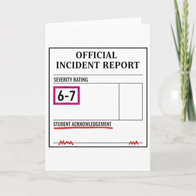 67 Don't Say 6-7 Again Teacher Shirt Funny 67 Sarc Card (Front)