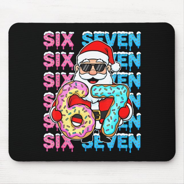 67 Doughnut Christmas Funny Six Seven Meme Santa K Mouse Pad (Front)