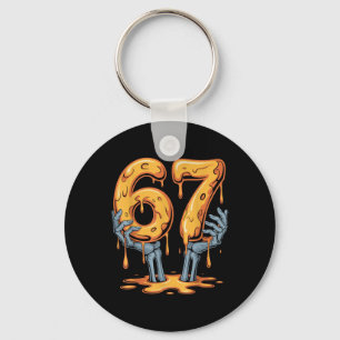 67 Drip Funny Skeleton Halloween 67 Meme Ice Cream Key Ring