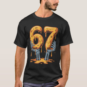 67 Drip Funny Skeleton Halloween 67 Meme Ice Cream T-Shirt
