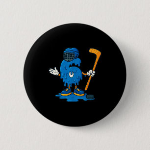 67 Drip Ice Cream Hockey Player 6 Cm Round Badge
