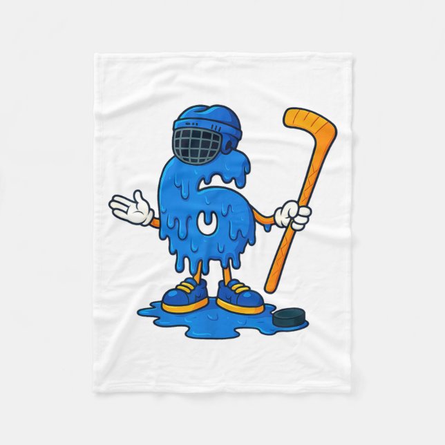 67 Drip Ice Cream Hockey Player  Fleece Blanket (Front)