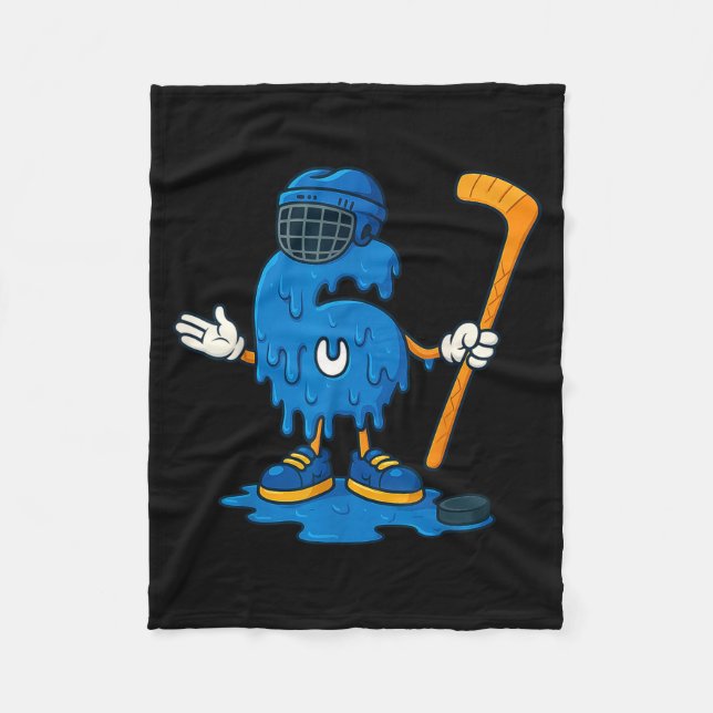 67 Drip Ice Cream Hockey Player  Fleece Blanket (Front)