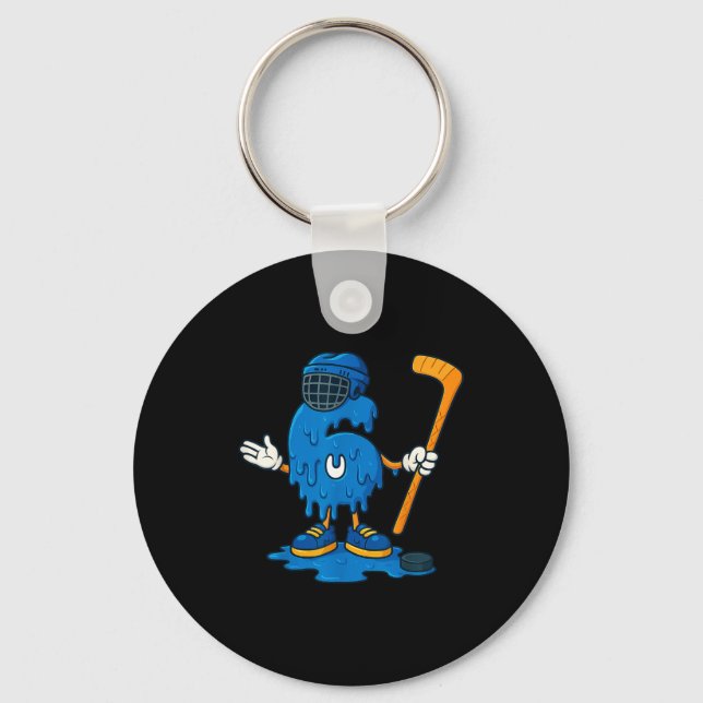 67 Drip Ice Cream Hockey Player  Key Ring (Front)