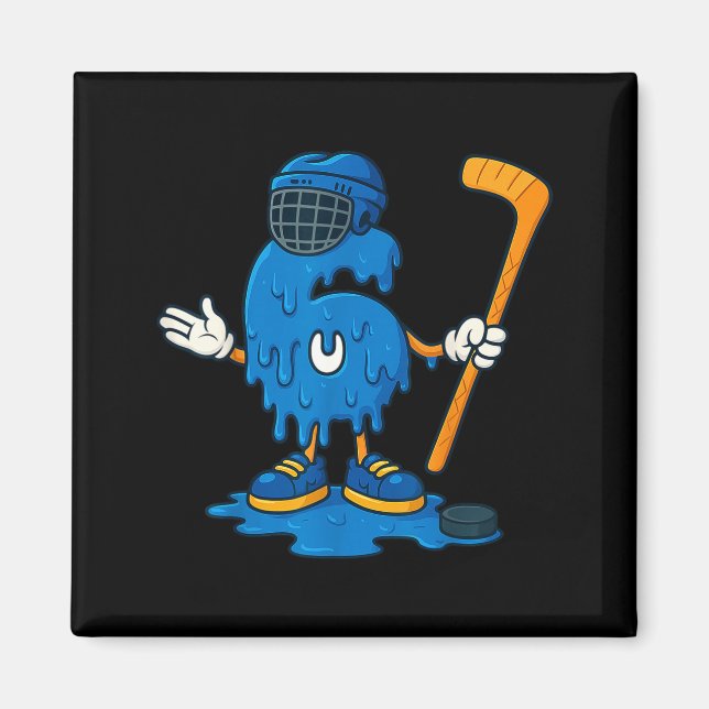 67 Drip Ice Cream Hockey Player  Magnet (Front)