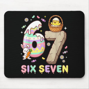 67 Easter Six Seven Bunny Chick Easter Egg Funny 6 Mouse Pad