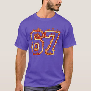 67 Fire Meme Flame Cool SiSeven Funny 67 Gen Z Alp T-Shirt