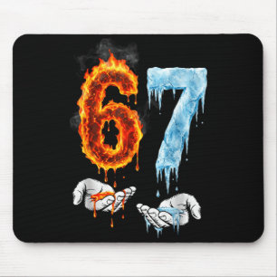 67 Flame Ice 6-7 Number Six Seven Meme 6 7 Kids Bo Mouse Pad