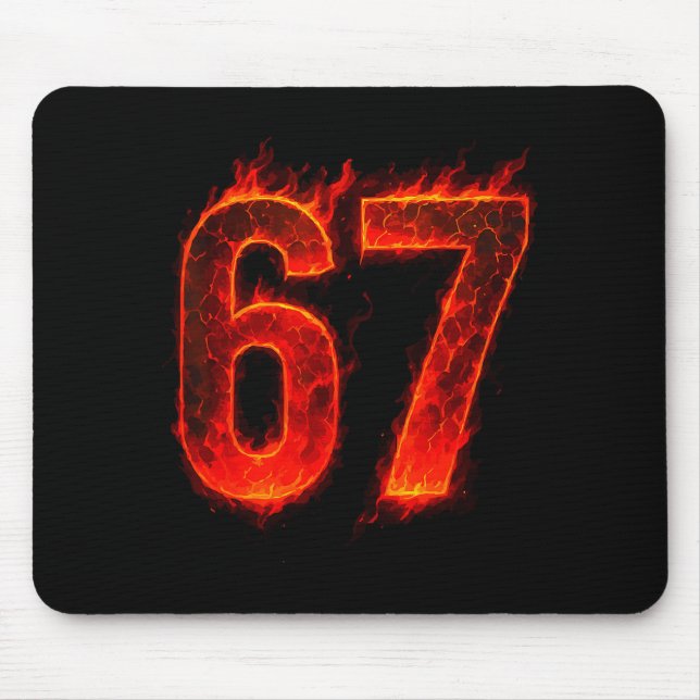 67 Flame Number Six Seven Meme 67 Kid  Mouse Pad (Front)