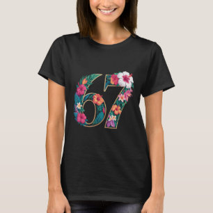 67 Floral Flower Gen 67th Birthday Number 67 T-Shirt