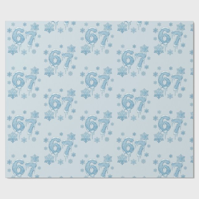 67 Funny 6 7 Six Seven Snowflake Christmas Winter Wrapping Paper (Flat)