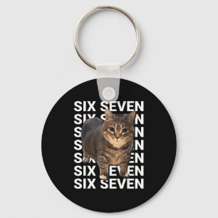 67 Funny Cat Six Seven Meme Gen Z Alpha Humour Ani Key Ring