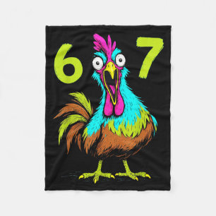 67 Funny Chicken Meme Six Seven Gamer Humor Gifts Fleece Blanket