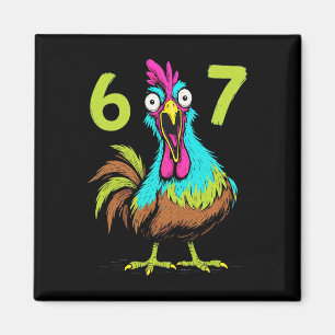67 Funny Chicken Meme Six Seven Gamer Humour Gifts Magnet