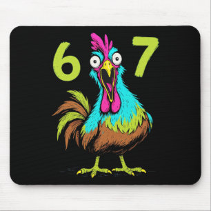 67 Funny Chicken Meme Six Seven Gamer Humour Gifts Mouse Pad
