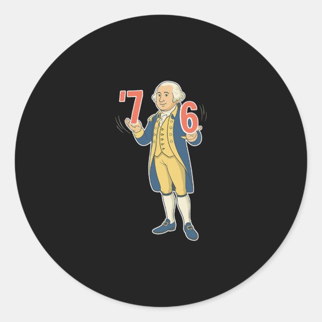 67 Funny George Washington Meme Six Seven Gen Alph Classic Round Sticker (Front)