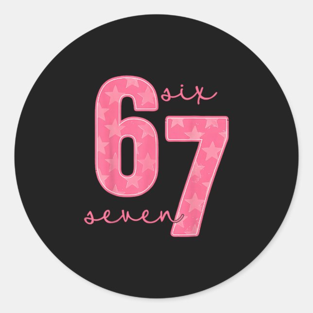 67 Funny Meme 1  Classic Round Sticker (Front)