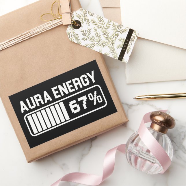 67 Funny Meme Aura Energy at 67 Six Seven Meme Gen Rectangular Sticker (Gifting)