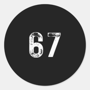 67 - Funny Meme  Classic Round Sticker