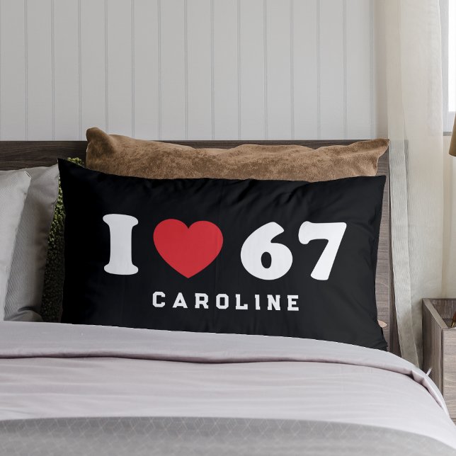 67 Funny Meme I Love Six Seven 67th Birthday Lumbar Cushion (Creator Uploaded)