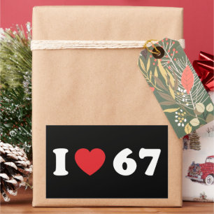 67 Funny Meme I Love Six Seven 67th Birthday Rectangular Sticker