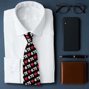 67 Funny Meme I Love Six Seven 67th Birthday Tie