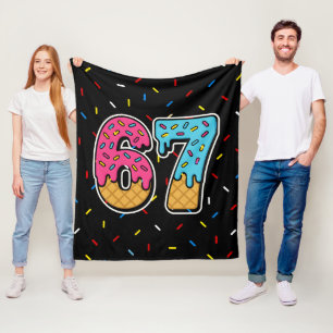 67 Funny Meme Ice Cream Six Seven Gen Alpha Fleece Blanket